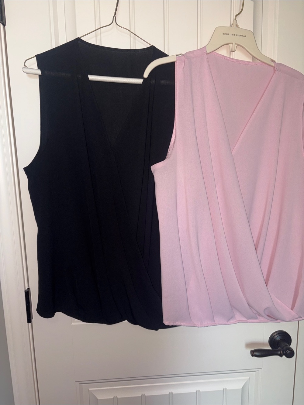 Sleeveless Blouses - Black and Light Pink